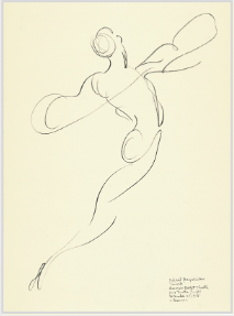 Drawing by Stanley Roseman of Mikhail Baryshnikov, 1975, America Ballet Theatre, Giselle, pencil on paper, Collection Albertina, Vienna.  Stanley Roseman
