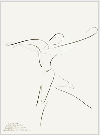 Drawing by Stanley Roseman of Paris Opera star dancer Kader Belarbi, "The Four Seasons," 1996, Uffizi Gallery, Florence.  Stanley Roseman