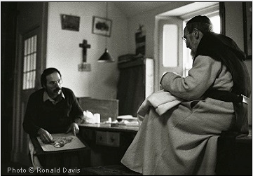 Stanley Roseman drawing Brother Michael, the tailor, in his workroom at Mount Melleray Abbey, County Waterford, Ireland, 1983. Photo © Ronald Davis